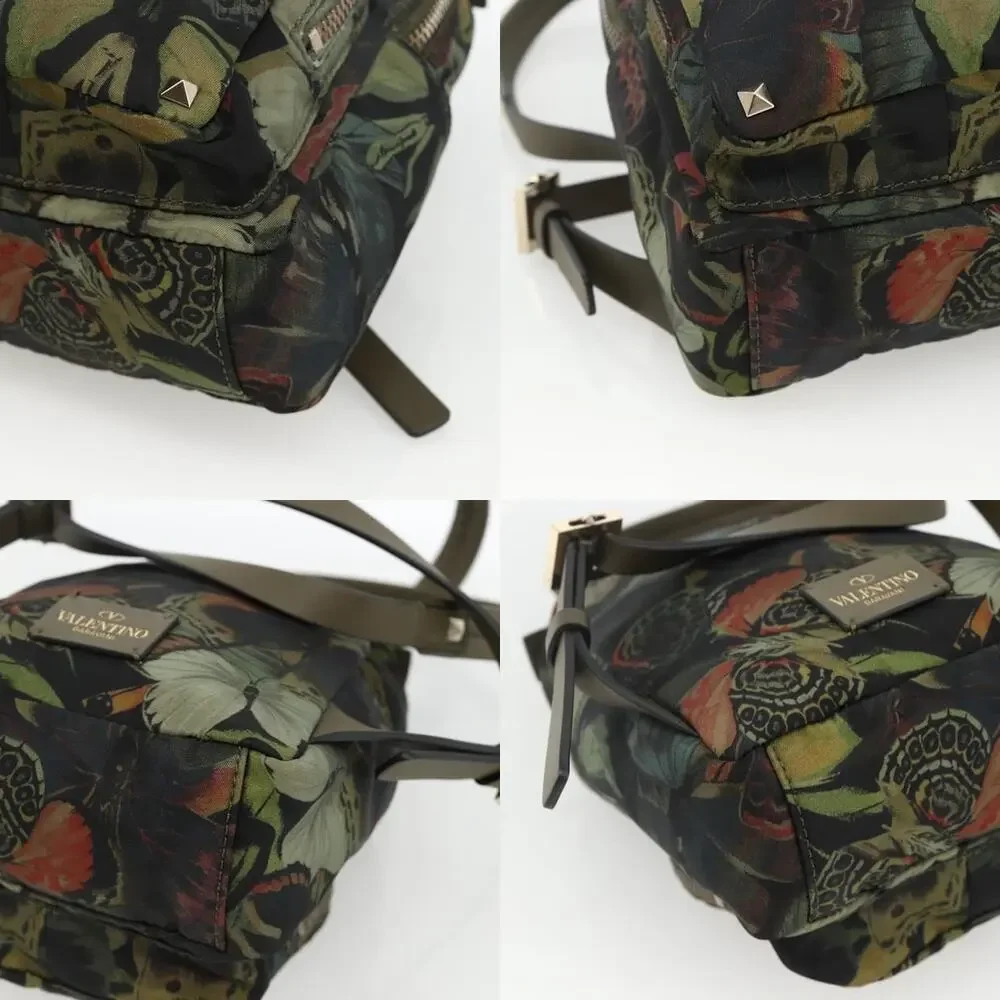 Valentino Nylon Backpack Khaki Champagne Gold
